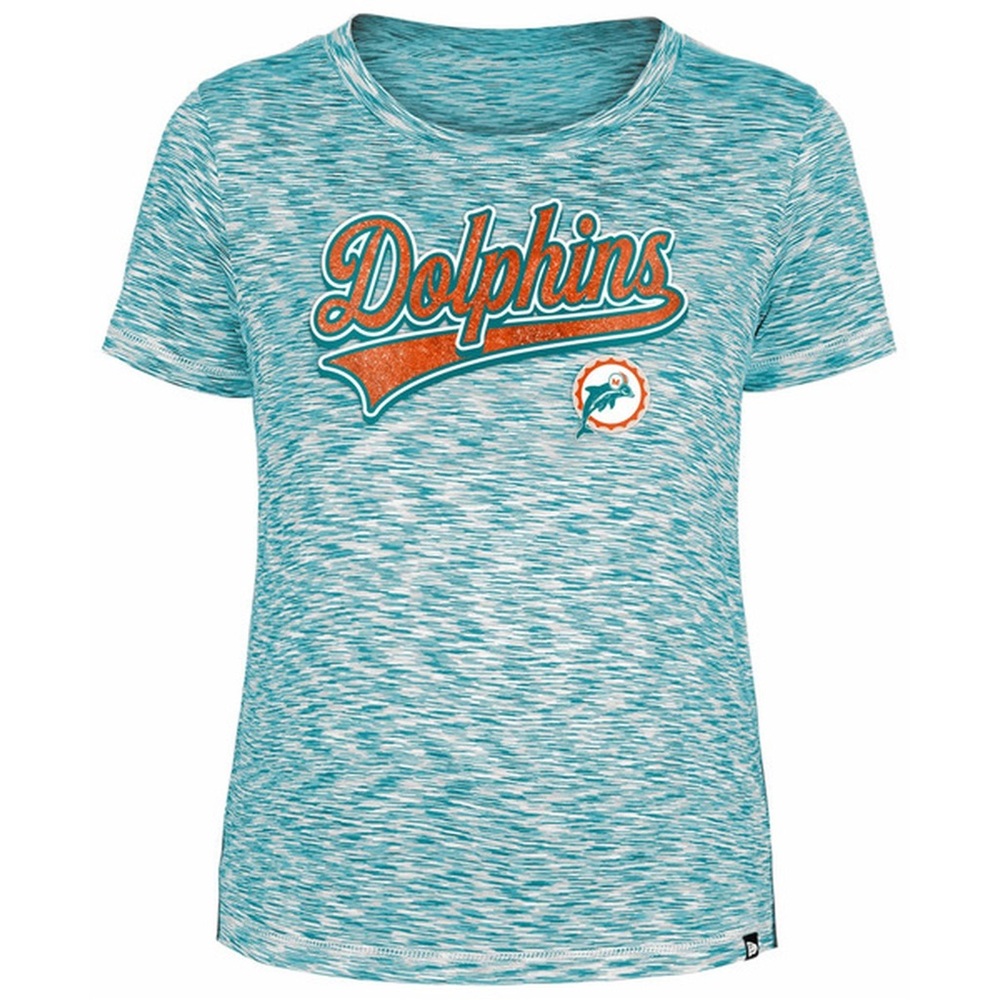 New Era‎ Women's Miami Dolphins Space-Dye Glitter T-Shirt, NWT M